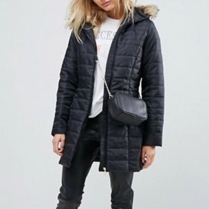 Padded Parka with Faux Fur Hood